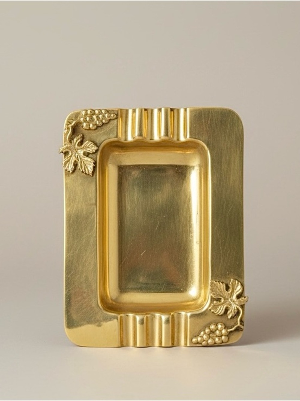 Vintage Andrea By Sadek Solid Brass  Decorative Grape Motif Ashtray Trinket Dish